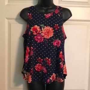 Cute Floral Tank with Lacy Back